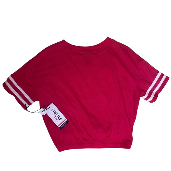 Limited Too Girls California Crop T-Shirt Top Blouse Red White M 10 NWT - Picture 7 of 11